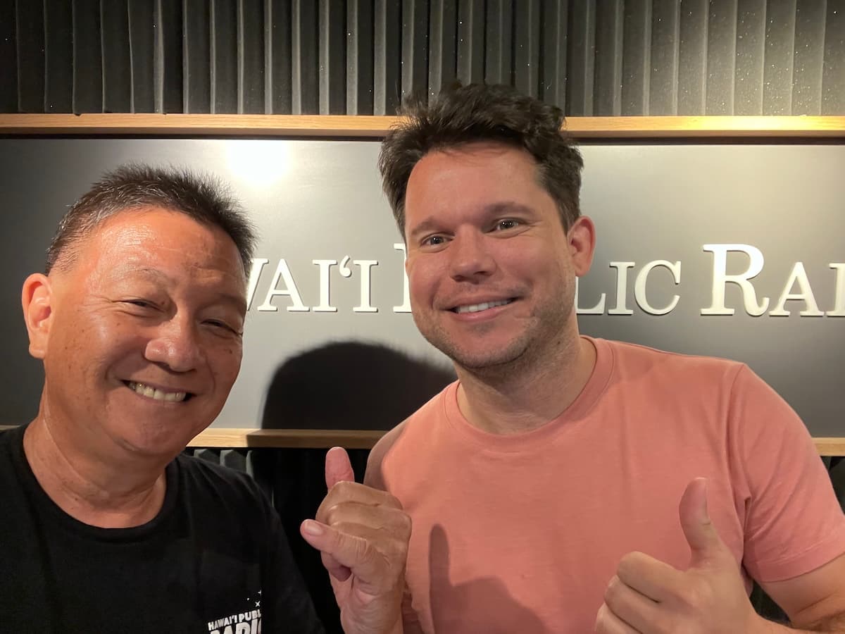 Burt Lum and Michael Bennett at Hawaiʻi Public Radio for Bytemarks Café.