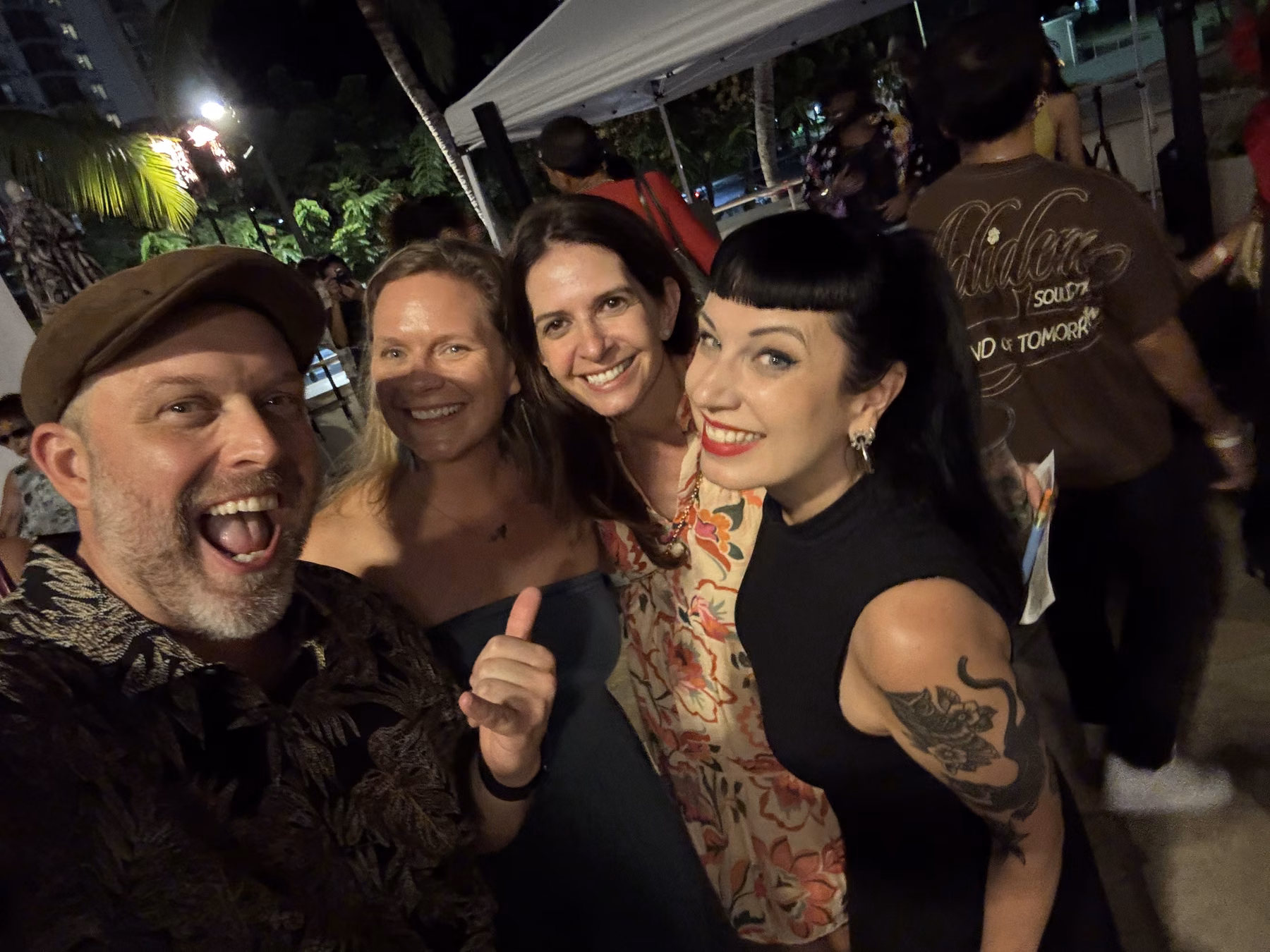 A candid moment at the official kickoff party.