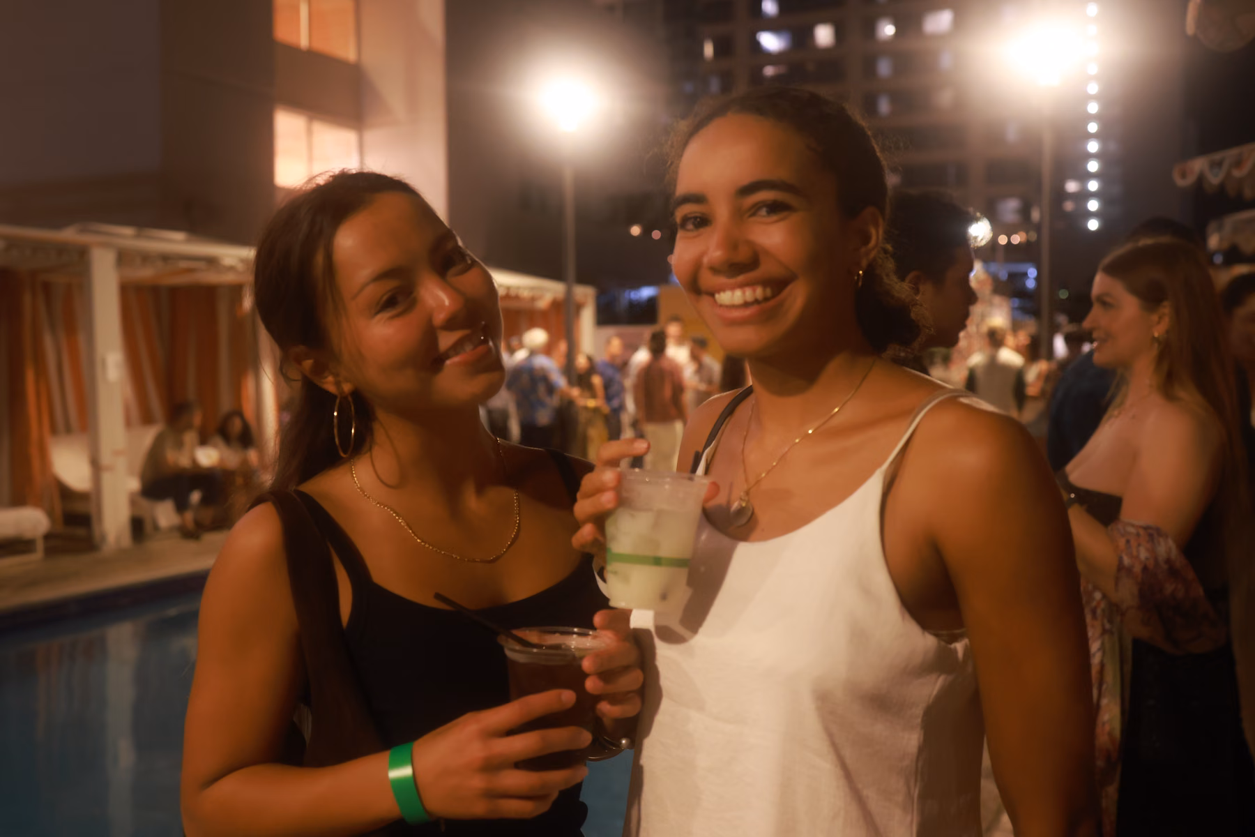 A candid moment at the official kickoff party.