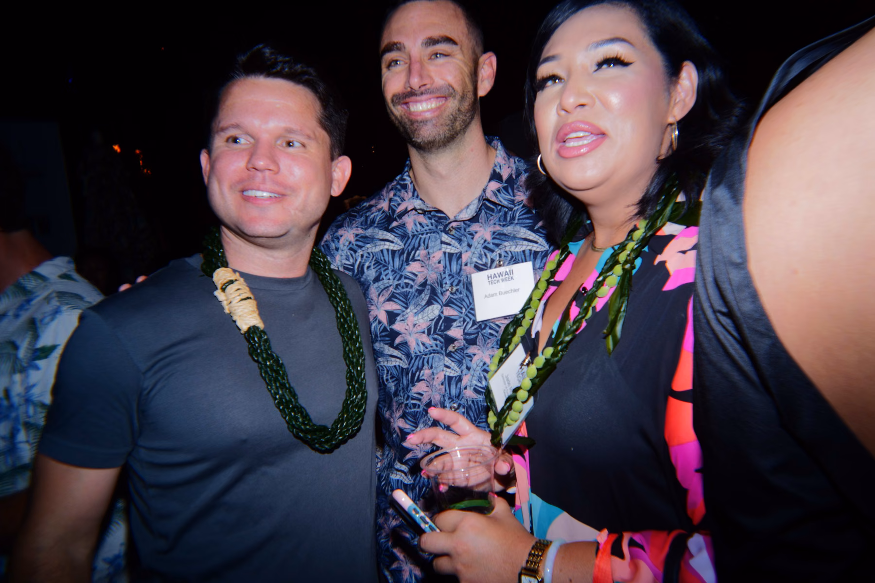 A candid moment at the official kickoff party.
